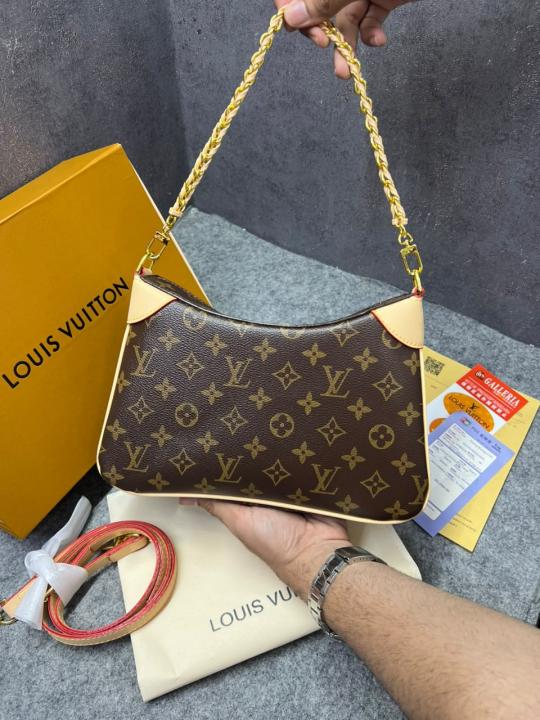 Louis Vuitton Twinny Handbag Brown White Monogram Canvas With OG Box Dust Cover & Carry Bag 9055 Presbyopia White