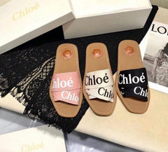 Chloe Premium Woody Slides Flat With OG Box Dust Cover Pink