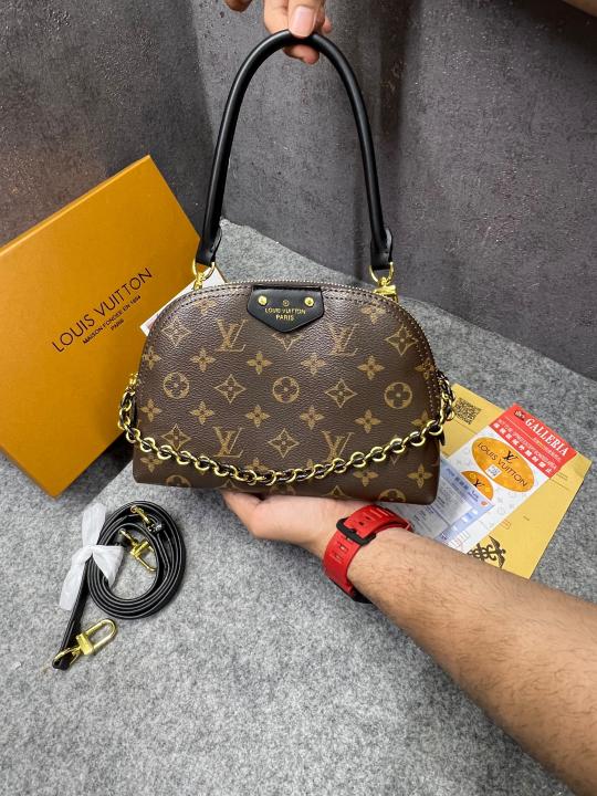 Louis Vuitton Be Alma bag in Monogram Canvas Top Handle With OG Box Dust Cover & Carry Bag 60451 Black Monogram