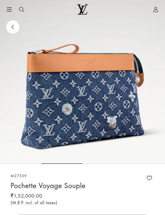 Louis Vuitton Denim Clutch M14057 Pochette Voyage Souple With OG Box & Dust Cover Denim