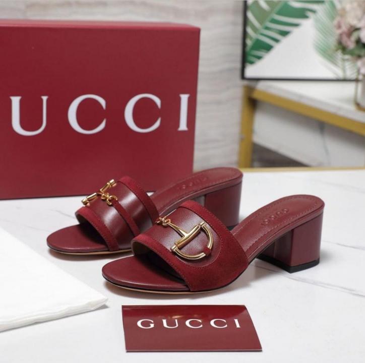 Gucci Horsebit Mid Block heel Sandals Suede Leather Wine Red With OG Box 12318 Wine