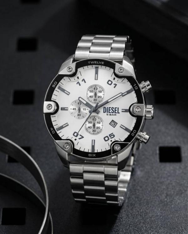 Diesel Spiked silver white