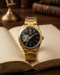 Orient Bambino Open Heart gold black