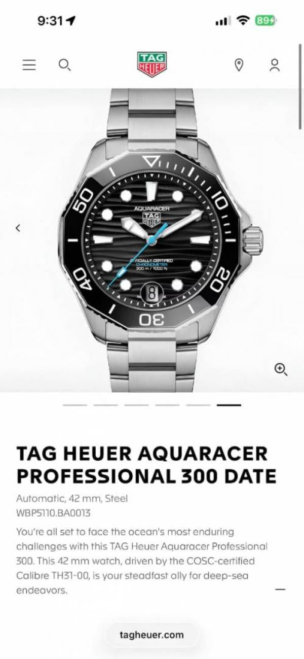 Tag Heuer aquaracer professional 300m date automatic