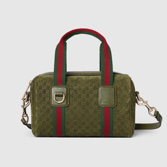 GUCCI GREEN MINI DUFFLE BAG GG MONOGRAM PREMIUM WITH OG BOX