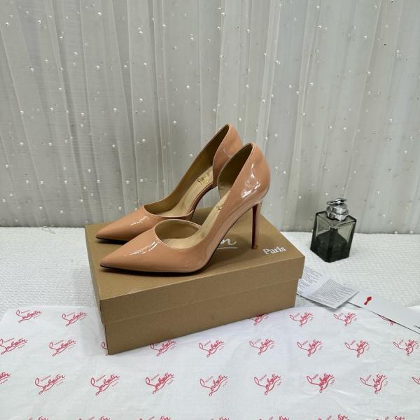 Christian Louboutiin Iriza 70 Patent Apricot High Quality Heels With OG Box Dust Bag W53 Apricot