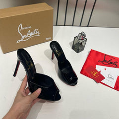 Christian Louboutiin Me Dolly Mules Patent Leather Black With OG Box & Dust Cover W54 Black