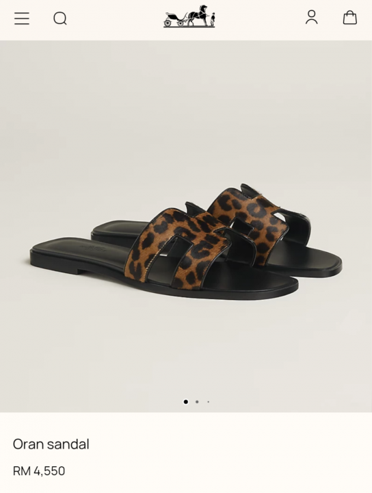 Hermes Paris Oran Leopard Print Flats For Her With OG Box & Carry Bag Slide Brown Black