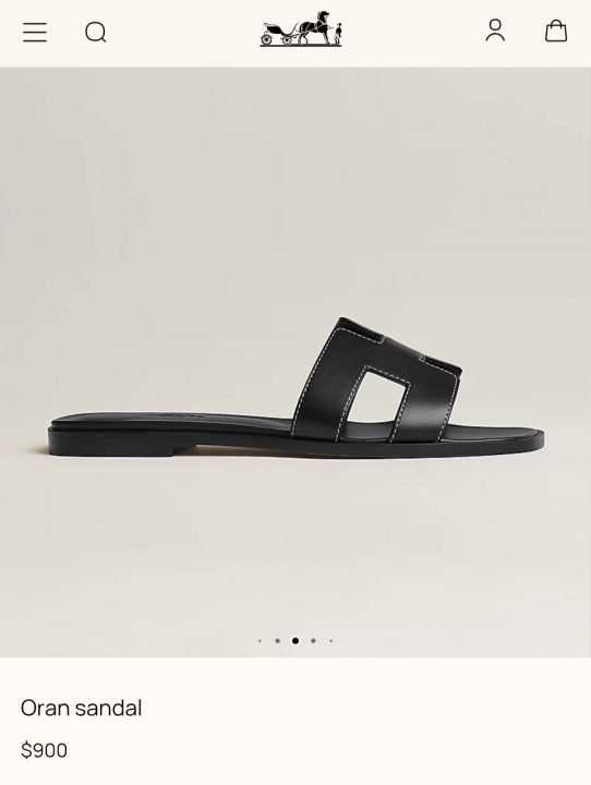 Hermes Paris Oran Black Flats For Her With OG Box & Carry Bag Slide Black