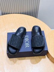Dior Aqua Jacquard Oblique Black Sandal