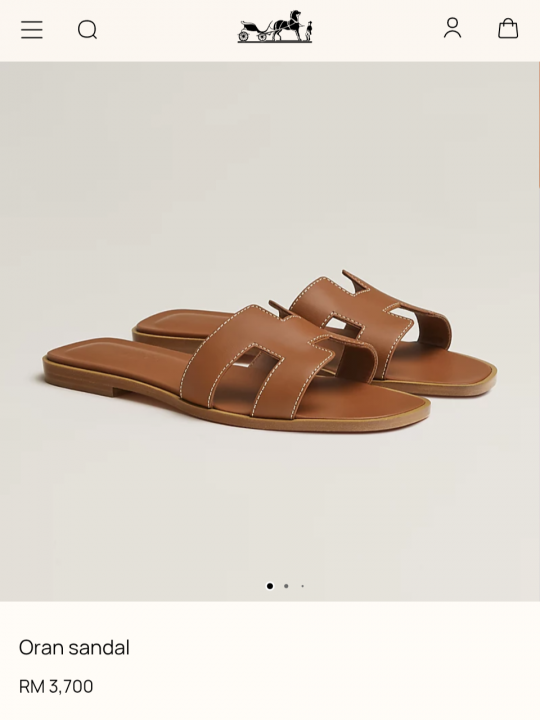 Hermes Paris Oran Brown Flats For Her With OG Box & Carry Bag Slide Brown