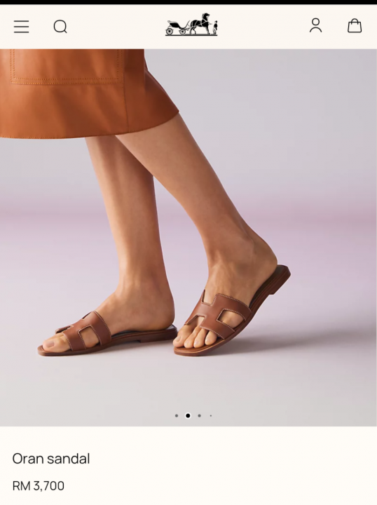 Hermes Paris Oran Brown Flats For Her With OG Box & Carry Bag Slide Brown