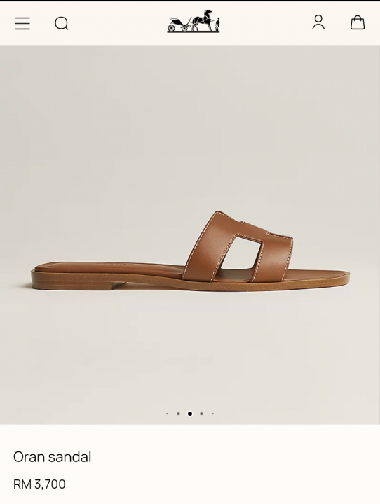 Hermes Paris Oran Brown Flats For Her With OG Box & Carry Bag Slide Brown