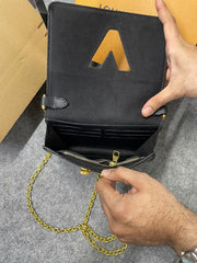Louis Vuitton Twist MM Bag Crafted Epi Leather Sling Chain Strap With OG Double Dust Cover & Carry Bag Black 43662