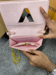 Louis Vuitton Twist MM Bag Crafted Epi Leather Sling Chain Strap With OG Double Dust Cover & Carry Bag Black 43662