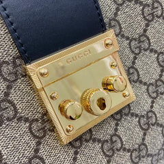 Gucci GG Padlock Medium Shoulder Bag With OG Box & Dust Ba  760688 Black