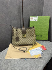 Gucci GG Padlock Medium Shoulder Bag With OG Box & Dust Bag 760688 Khakhi