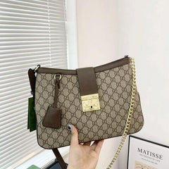Gucci GG Padlock Medium Shoulder Bag With OG Box & Dust Bag 760688 Khakhi