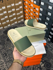 Brunello Cucinelli Green Leather Premium Slide