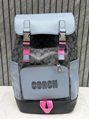 Coach CB 0581 Black Blue Black Track Backpack With DustCover & CarryBag