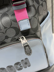 Coach CB 0581 Black Blue Black Track Backpack With DustCover & CarryBag