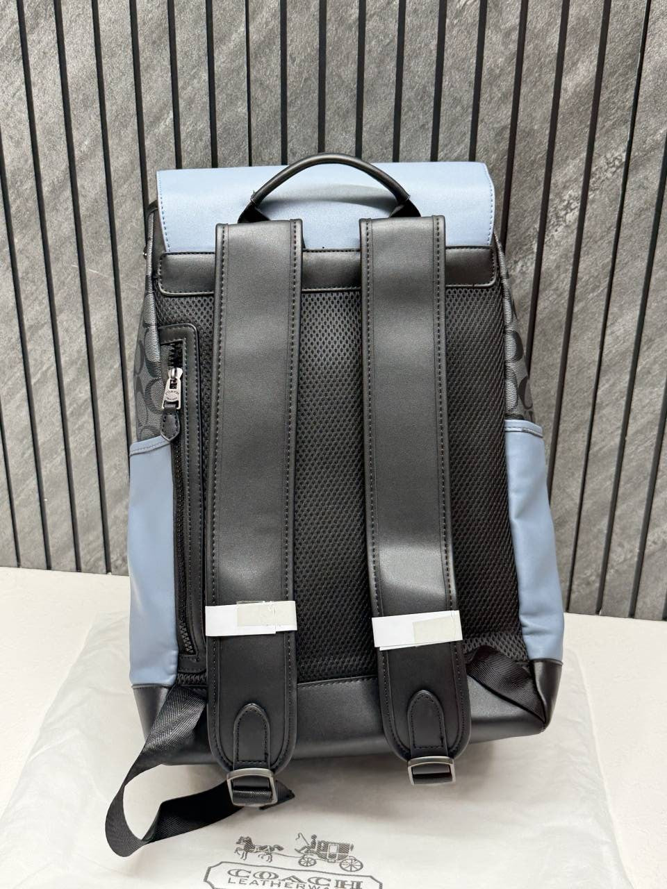 Coach CB 0581 Black Blue Black Track Backpack With DustCover & CarryBag
