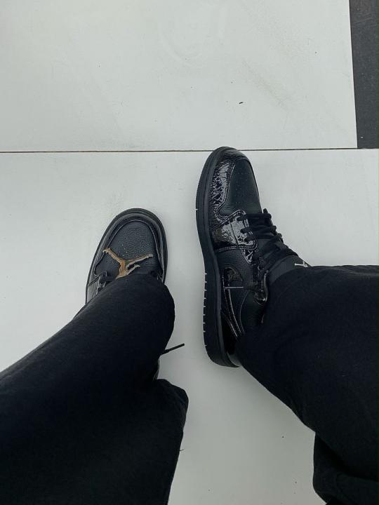 Nike Air Jordan 1 Low SE Patent Elephant Black