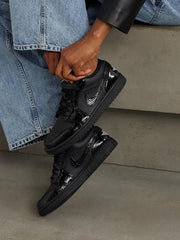 Nike Air Jordan 1 Low SE Patent Elephant Black