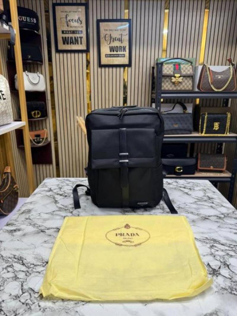 Prada New Saffiano Re Nylon Unisex Backpack With Dust Bag (2025-Black)