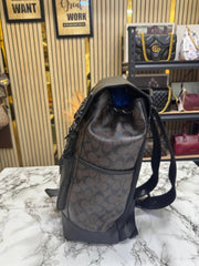 Coach Rivington Signature Classic Canvas Monogram Backpack With Dust Bag (Coffee-Black)