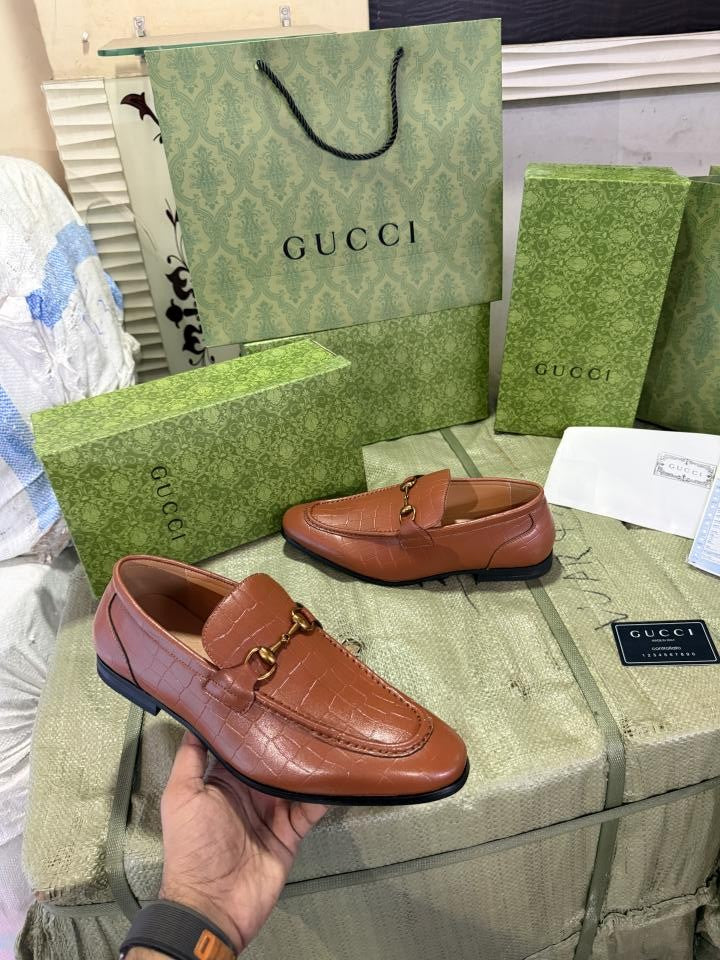 Gucci Jordaan Crocodile Loafers brown 1511