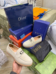 Dior CD Logo Beige Suede Loafer