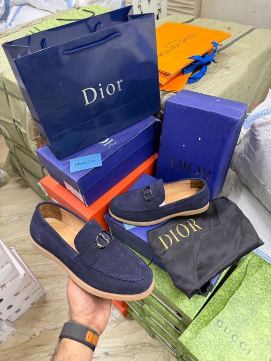 Dior CD Logo Navy Suede Loafer