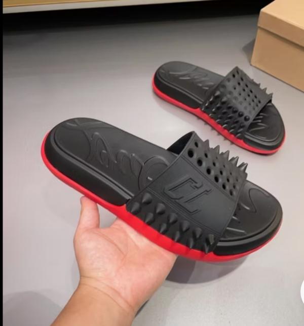 Louboutin take it easy slides black