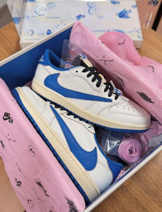 Semi UA Travis scot x nike air jordan 1 low fragment heat OG BOX