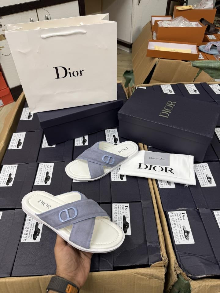 Dior CD Crisscross Mens White Sandal