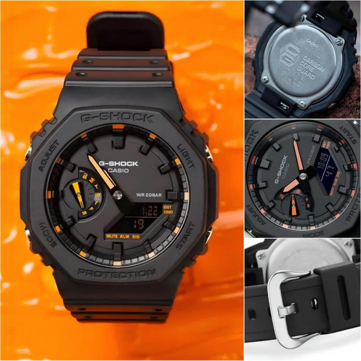 Casio g shock ga2100 black and orange