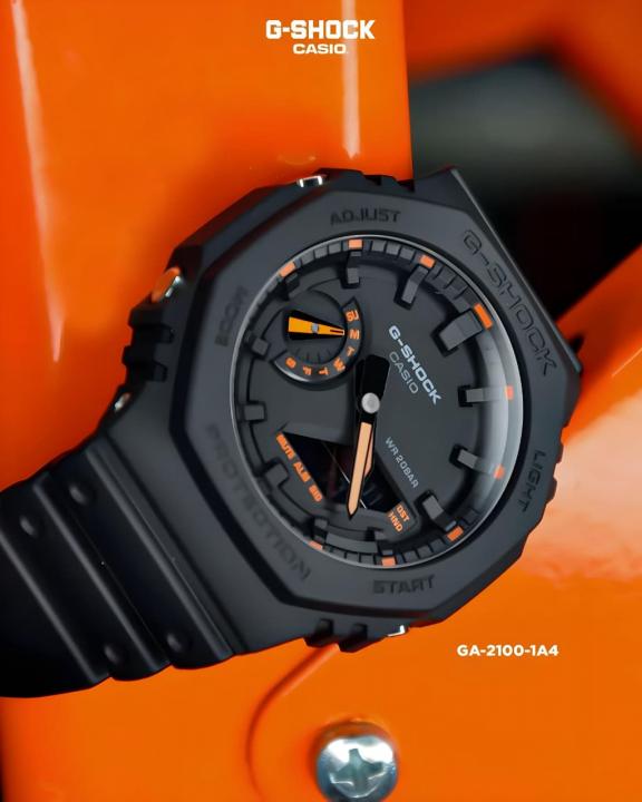 Casio g shock ga2100 black and orange