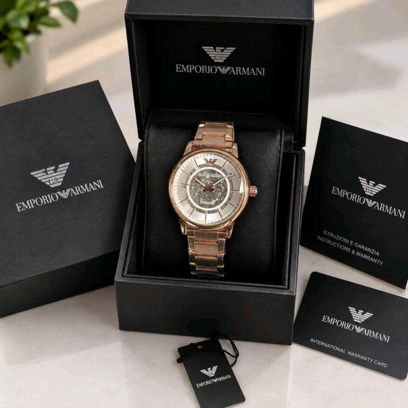 EMPORIO ARMANI MECANICO 2 AUTOMATIC ROSE WHITE F171