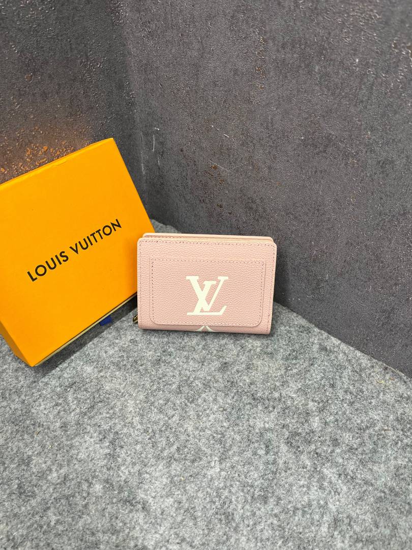 Louis Vuitton Portefeuille Clea Bifold Khakhi Wallet Monogram Empreinte Tourterelle With OG Box Dust Cover & Carry Bag M80152 Khakhi Silk Screen