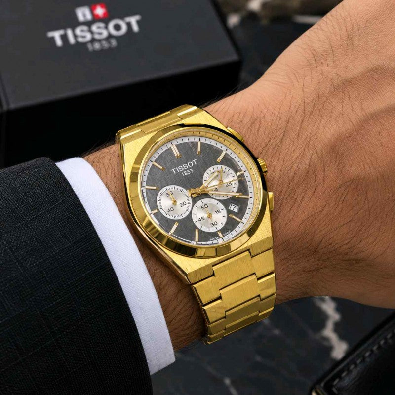 Tissot PRX Chronograph Gold black F174