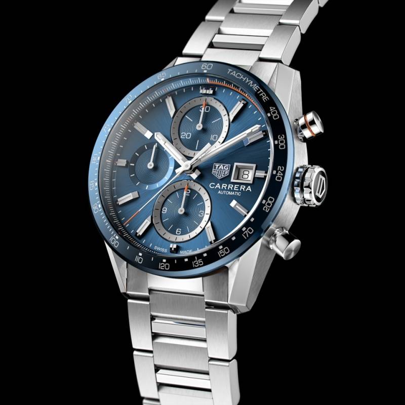 Tag Heuer carrera caliber 17 japan silver blue