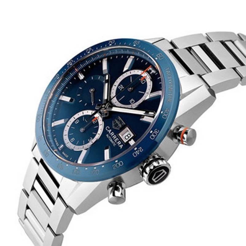 Tag Heuer carrera caliber 17 japan silver blue