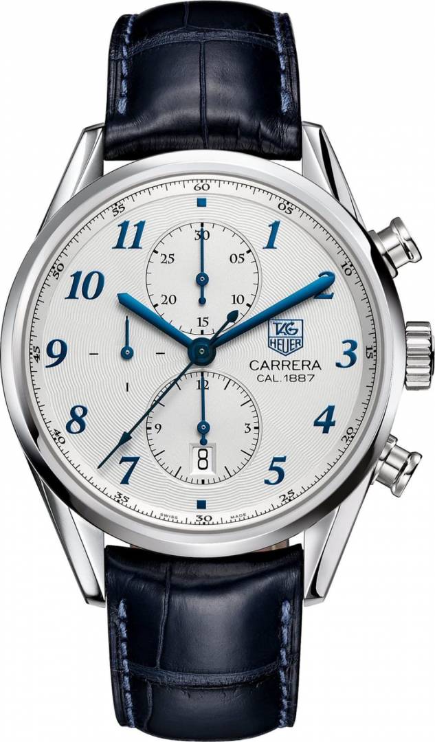TAG Heuer Carrera Calibre 1887 Automatic Chronograph blue and white