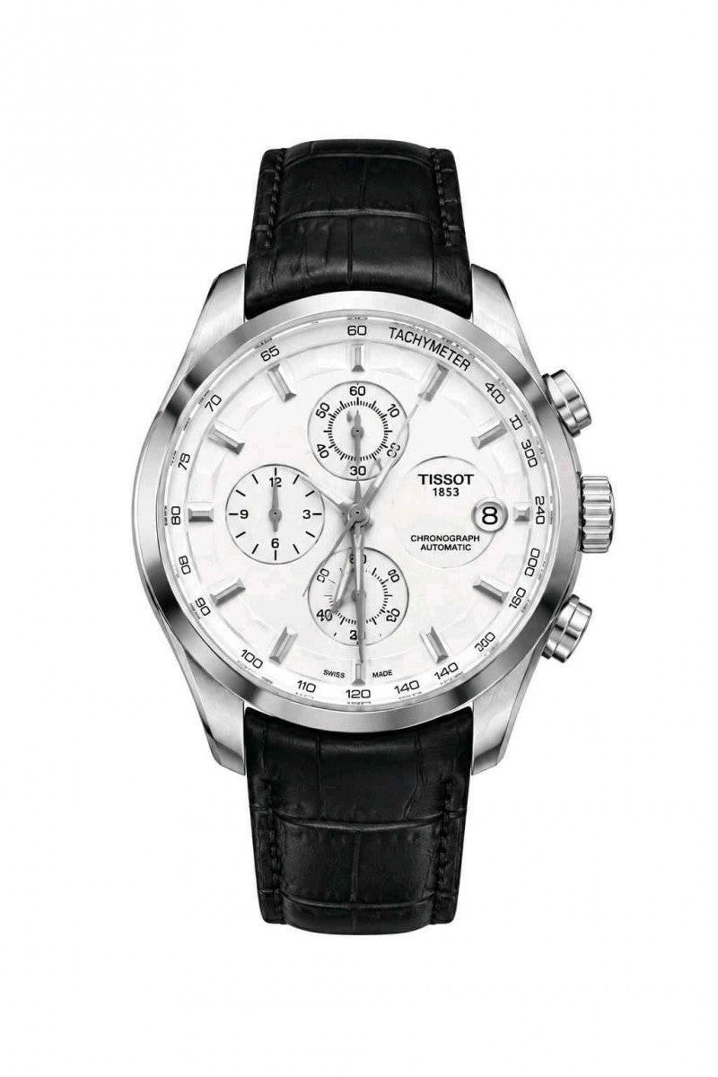 tissot couturier black silver white dial F407