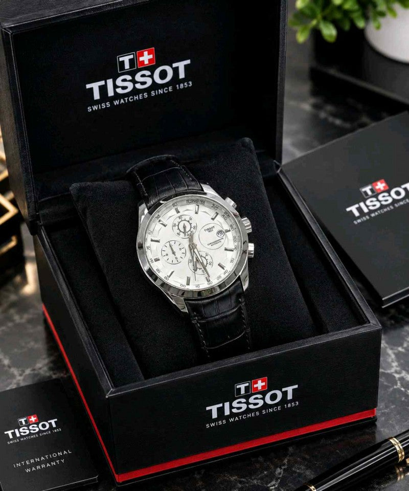 tissot couturier black silver white dial F407