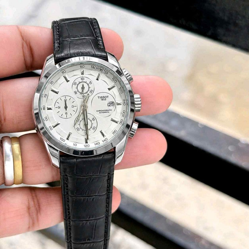 tissot couturier black silver white dial F407