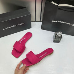 Alexander Wang Flats With OG Box Carry Bag Red 2025-6 Pink