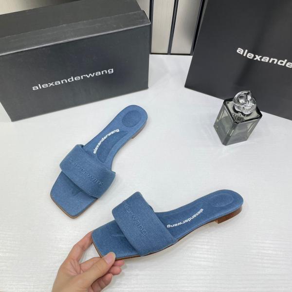 Alexander Wang Flats With OG Box Carry Bag Denim Blue 2025-6 Denim Blue