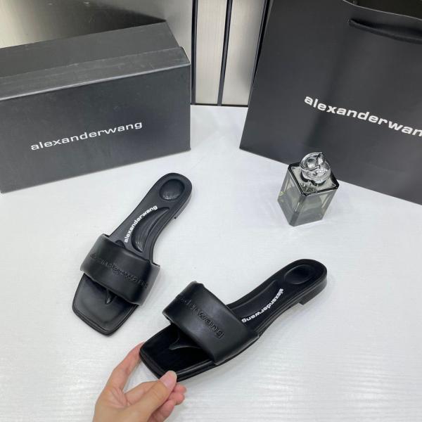 Alexander Wang Flats With OG Box Carry Bag Black 2025-6 Black Leather